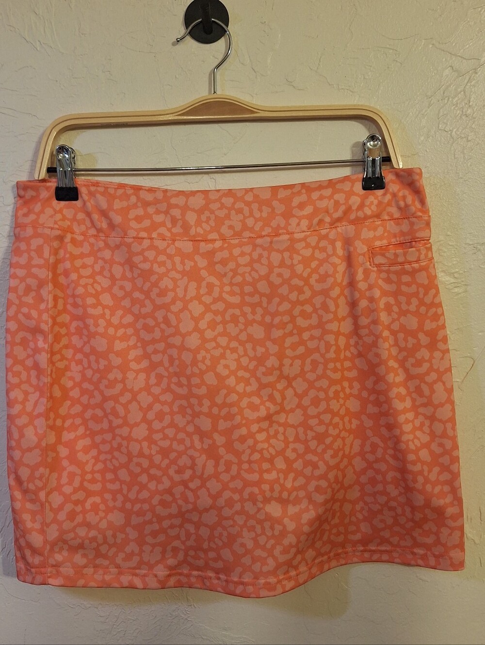 Pebble Beach Dry Life Performance Poly Orange Camo Pull-On Skort Sz Med